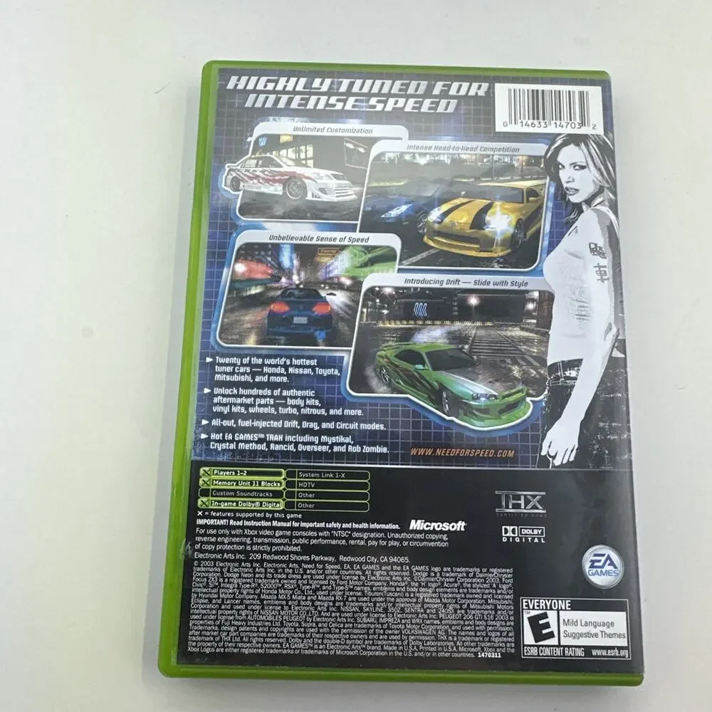 Need for Speed: Underground Black Label Microsoft Xbox Game Complete With Manual
